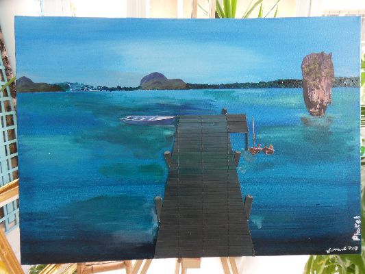 Peinture intitulée "Phuket" par Jean Marc Cornille, Œuvre d'art originale, Huile