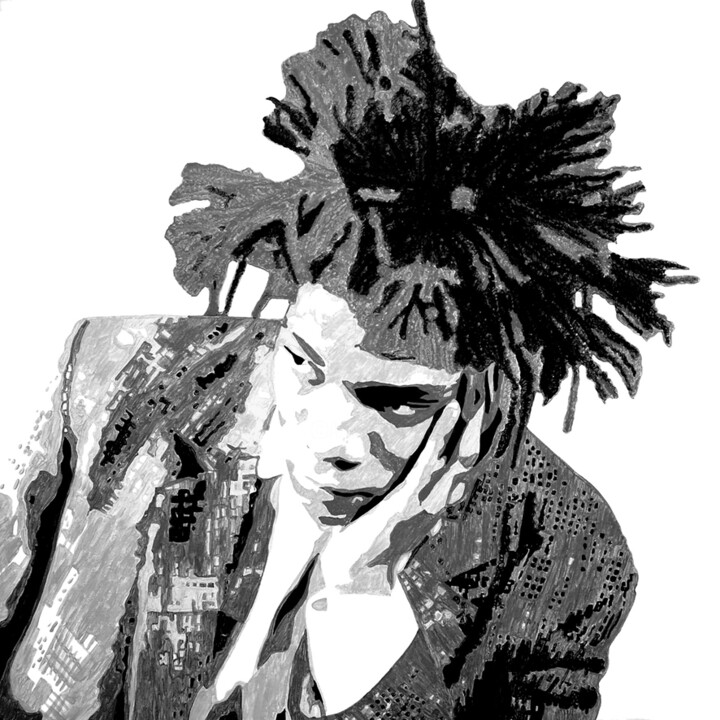 Painting titled "Basquiat" by Jima, Original Artwork, Acrylic