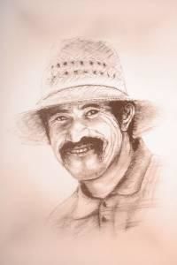 Desenho intitulada "Mexican Road Worker" por Jim Delaney, Obras de arte originais