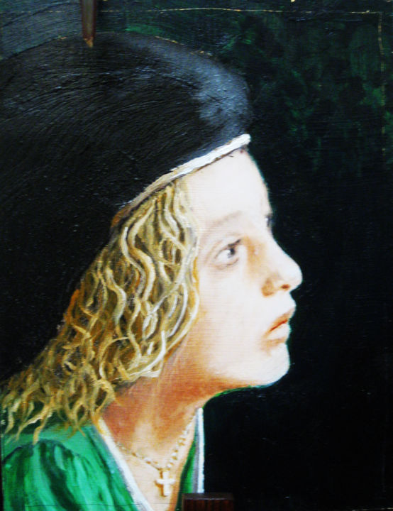 Painting titled "Lisa's daughter" by Jim Fischer, Original Artwork, Oil