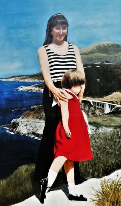 Картина под названием "Stephanie and Natal…" - Jim Fischer, Подлинное произведение искусства, Масло