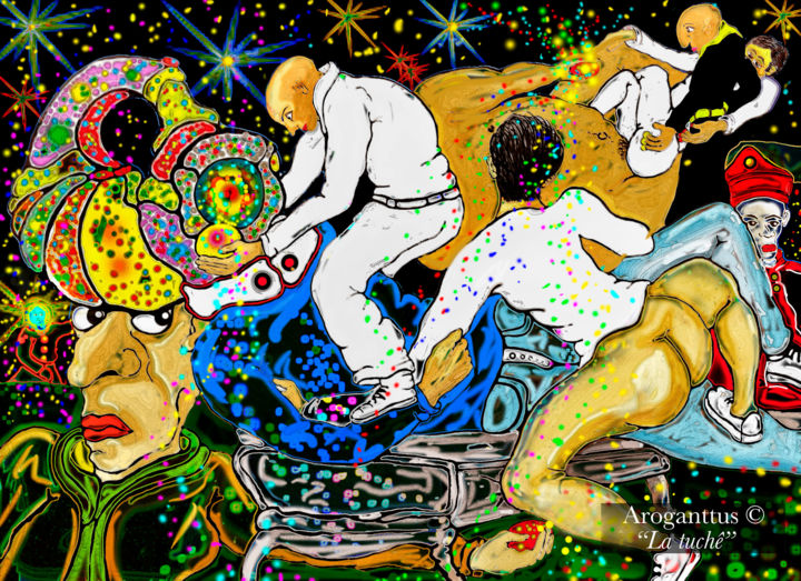 Digitale Kunst mit dem Titel "La tuchê" von Darius Aroganttus, Original-Kunstwerk, Digitale Malerei