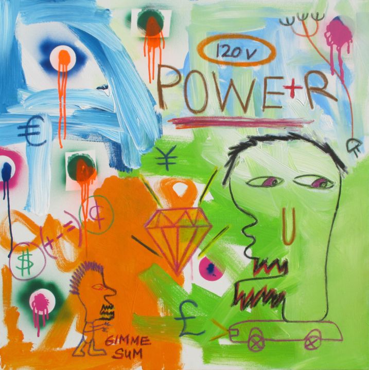 Painting titled "Power" by Jim Richards, Original Artwork, Acrylic