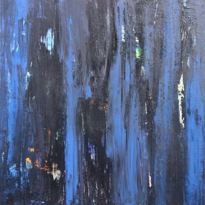 Peinture intitulée "Copenhagen Blue on…" par Jim Richards, Œuvre d'art originale, Acrylique