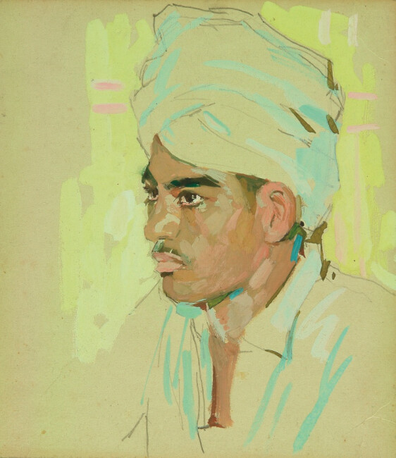 Painting titled "African Man, waterc…" by Jin Ming Li, Original Artwork, Oil