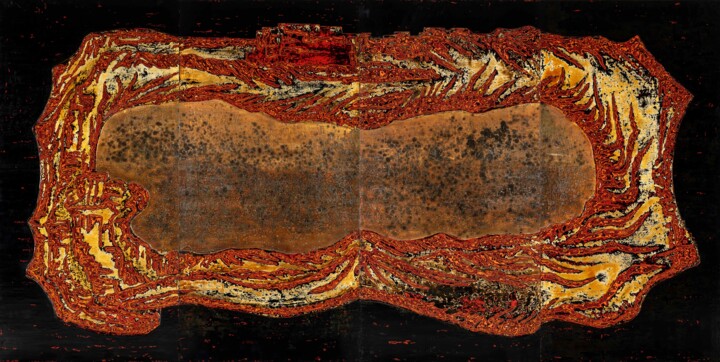 Pittura intitolato "Six Degrees (Tetral…" da Jin-Shan Shen, Opera d'arte originale, Lacca