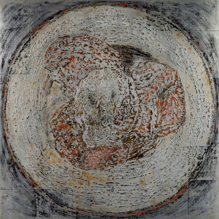 Malerei mit dem Titel "Rebirth NO.1" von Jin-Shan Shen, Original-Kunstwerk, Lack