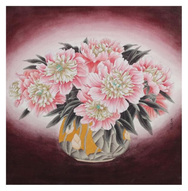 Pittura intitolato "Flowers-2" da Jin, Opera d'arte originale, Olio