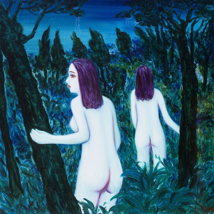 Pittura intitolato "Virtual World-Lost…" da Jinfeng Long, Opera d'arte originale, Olio