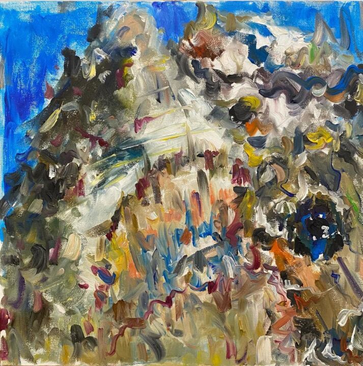 Peinture intitulée "shark in dream" par Jingmiao Xiao, Œuvre d'art originale, Huile
