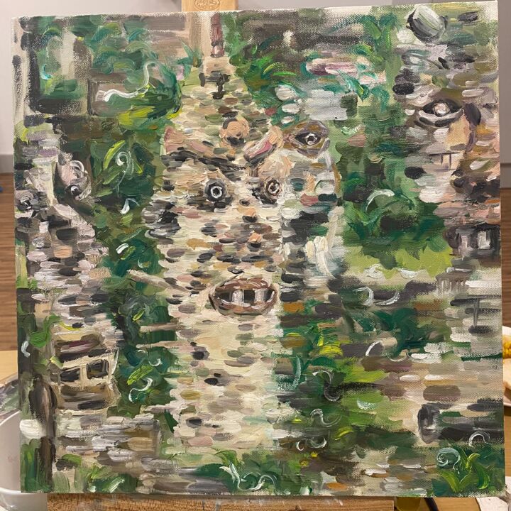 Peinture intitulée "Yelang Valley" par Jingmiao Xiao, Œuvre d'art originale, Huile Monté sur Panneau de bois