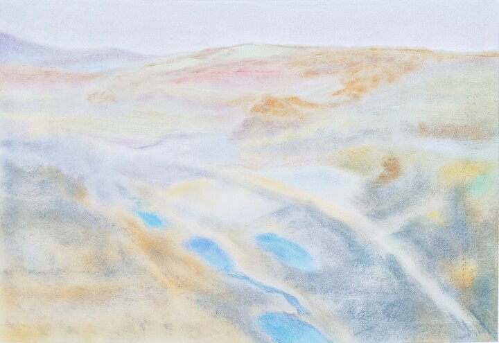 Картина под названием "Three pools" - Jingwen Tang, Подлинное произведение искусства, Пастель