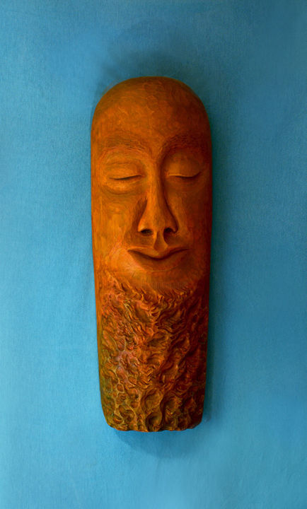 Sculpture titled "Angel's Whisper" by Jinjan Cambal, Original Artwork, Wood