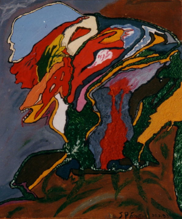 Peinture intitulée "«Délires»symbolisen…" par Jipé Fronton, Œuvre d'art originale, Huile