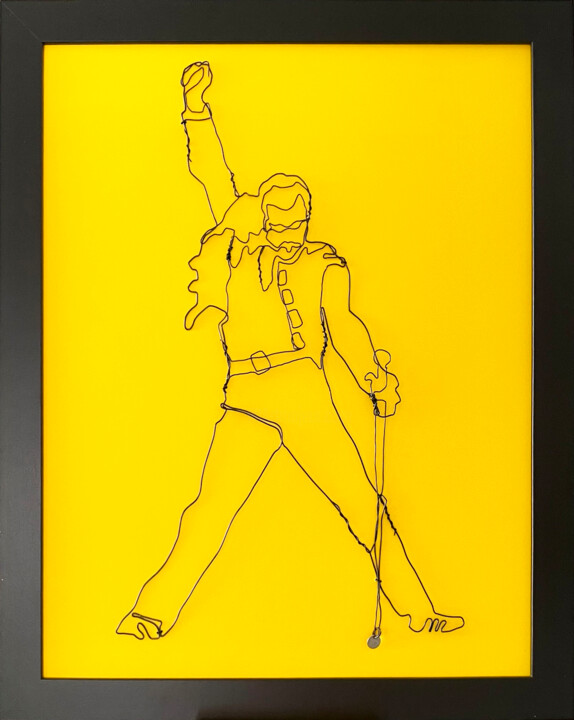 Sculpture intitulée "Like Freddie" par Jipedan, Œuvre d'art originale, Fil de fer