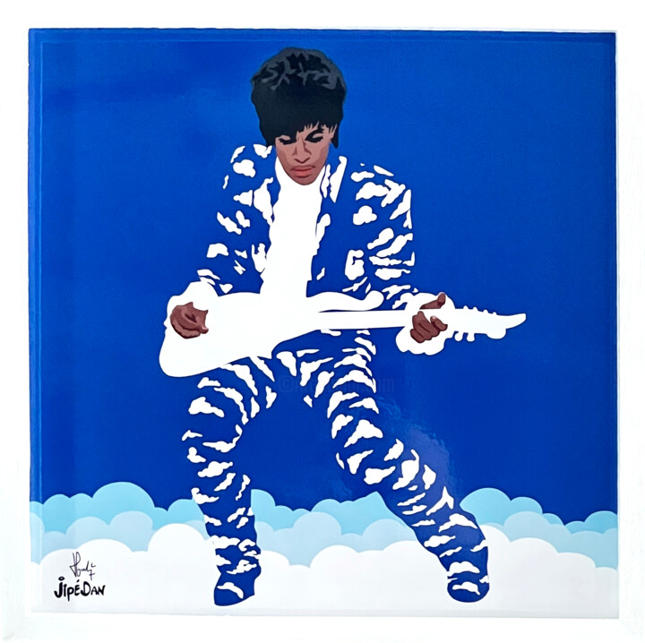 Digital Arts titled "Prince in The Clouds" by Jipedan, Original Artwork, Digital Painting Mounted on Other rigid panel