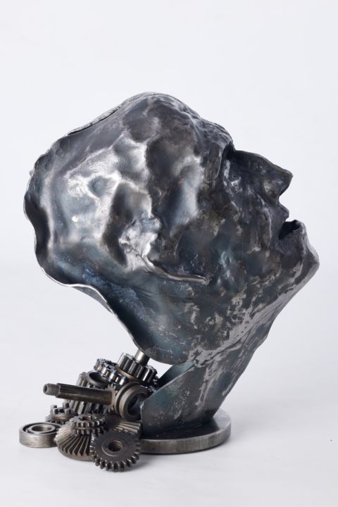 Sculpture titled "Bad Day" by Jiri Genov, Original Artwork, Metals