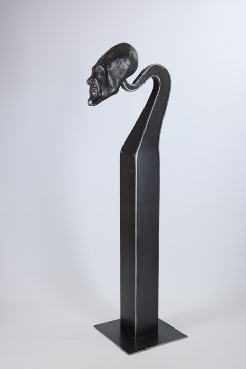 Sculpture titled "Yes-man - kinetic s…" by Jiri Genov, Original Artwork, Metals