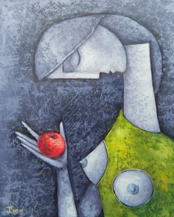 Pintura intitulada "FORBIDDEN FRUITS" por Jiří Petr, Obras de arte originais, Óleo