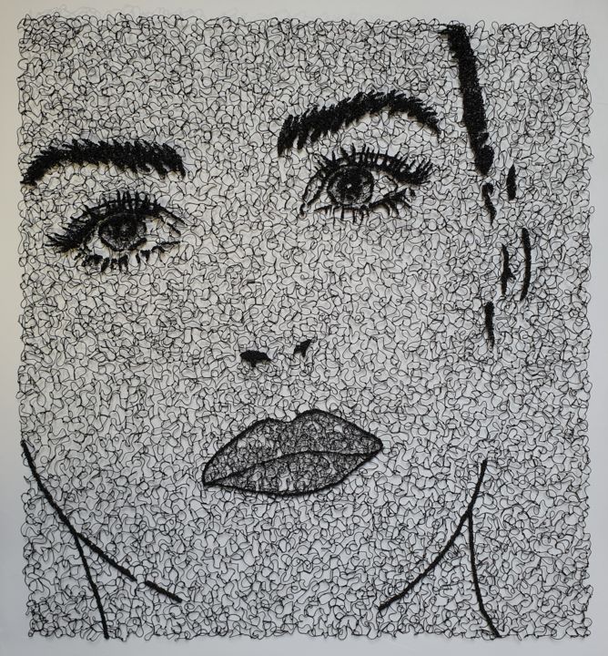 Γλυπτική με τίτλο "Monica" από Jean-Alain Clerdan, Αυθεντικά έργα τέχνης, Καλώδιο
