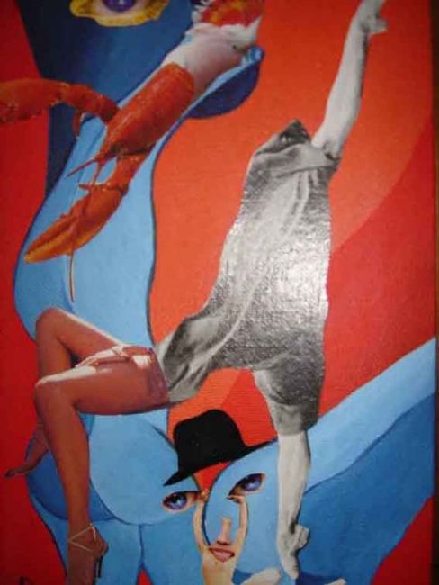 Collages titled "La danse du homard" by Jjpetit, Original Artwork