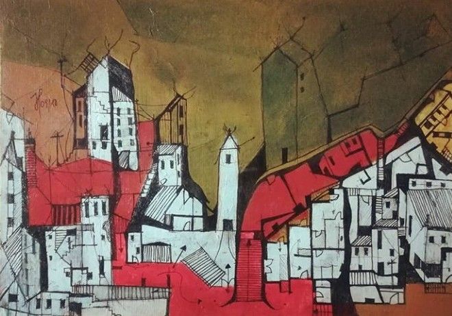Pintura intitulada "favelawalk 04" por Jörg Johannes Pfeifer, Obras de arte originais,
