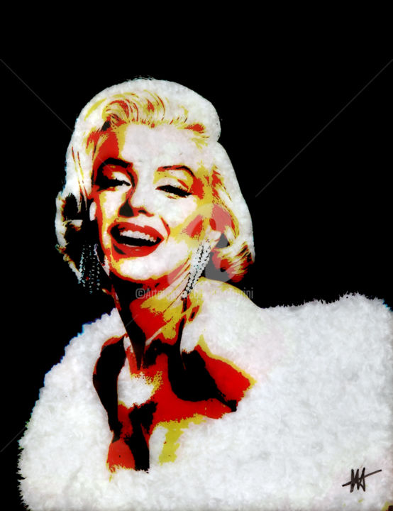 Peinture intitulée "Marilyn duvet" par Jean-Jacques Venturini, Œuvre d'art originale, Peinture numérique