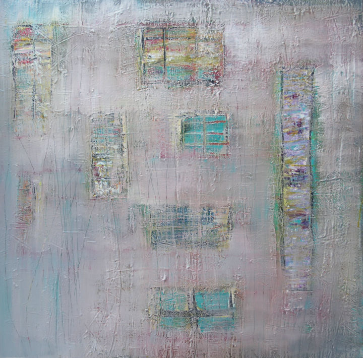 Painting titled "Quiet Shelter" by Loretta Kaltenhauser, Original Art, Acrylic Mounted on Stretcher frame