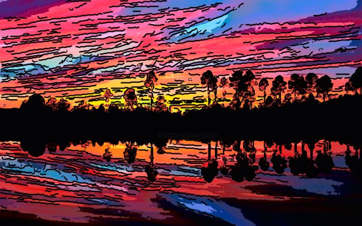 Arte digitale intitolato "Sunset" da Jack Cash Jr, Opera d'arte originale