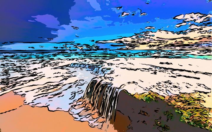 Digitale Kunst mit dem Titel "On The Beach" von Jack Cash Jr, Original-Kunstwerk