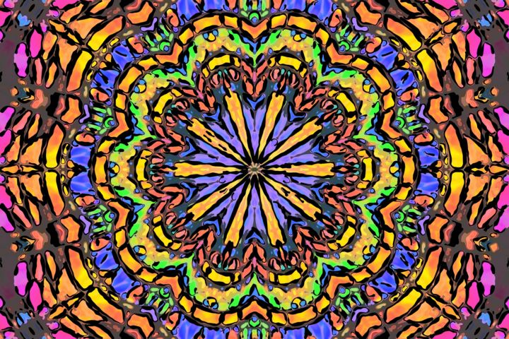 数字艺术 标题为“Mandala -  One” 由Jack Cash Jr, 原创艺术品