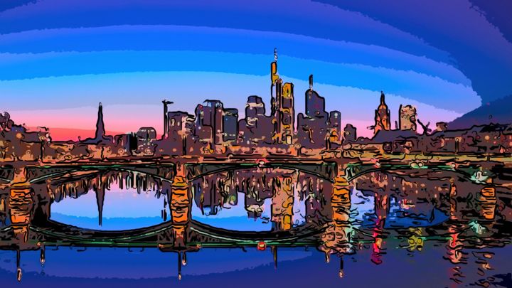 Digital Arts titled "Twilight In The City" by Jack Cash Jr, Original Artwork