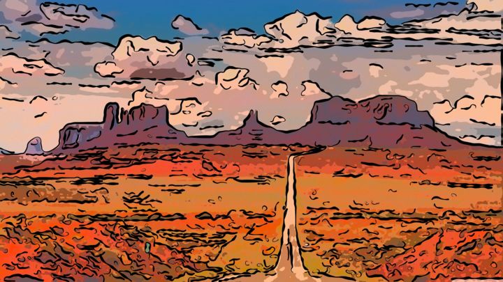Digital Arts titled "High Desert Trail" by Jack Cash Jr, Original Artwork