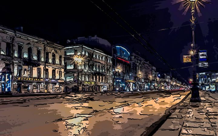 Digital Arts με τίτλο "Empty Street" από Jack Cash Jr, Αυθεντικά έργα τέχνης