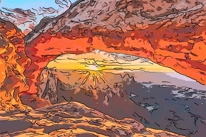 Digital Arts titled "Sunrise On A Rocky…" by Jack Cash Jr, Original Artwork