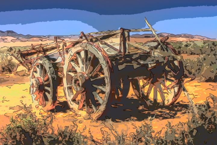 Arte digitale intitolato "Broken Down Wagon" da Jack Cash Jr, Opera d'arte originale