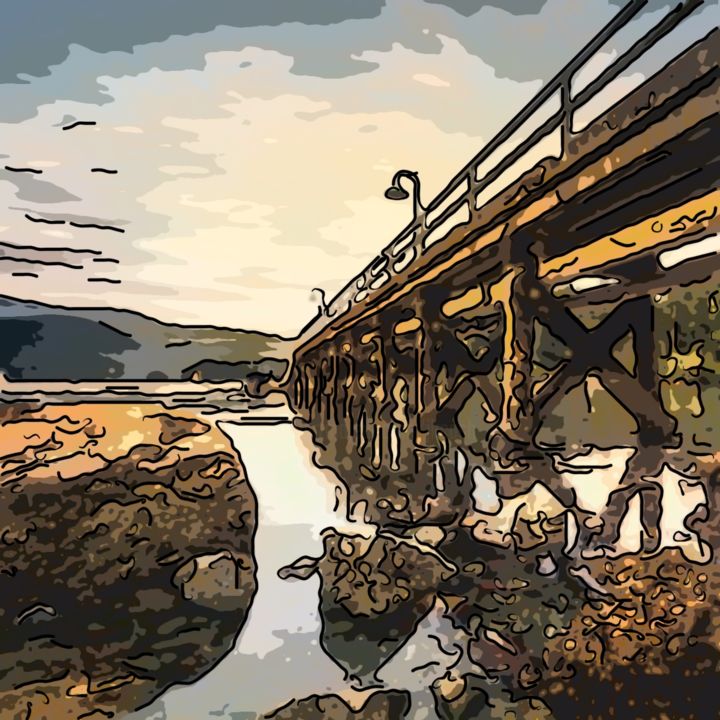 Digitale Kunst getiteld "Bridge" door Jack Cash Jr, Origineel Kunstwerk