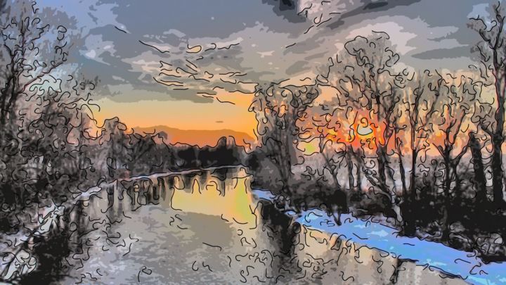 Digital Arts titled "The River" by Jack Cash Jr, Original Artwork
