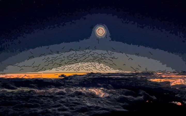 Digitale Kunst mit dem Titel "Moonlight" von Jack Cash Jr, Original-Kunstwerk