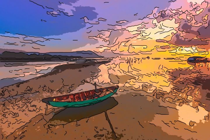 Arts numériques intitulée "Low Tide" par Jack Cash Jr, Œuvre d'art originale