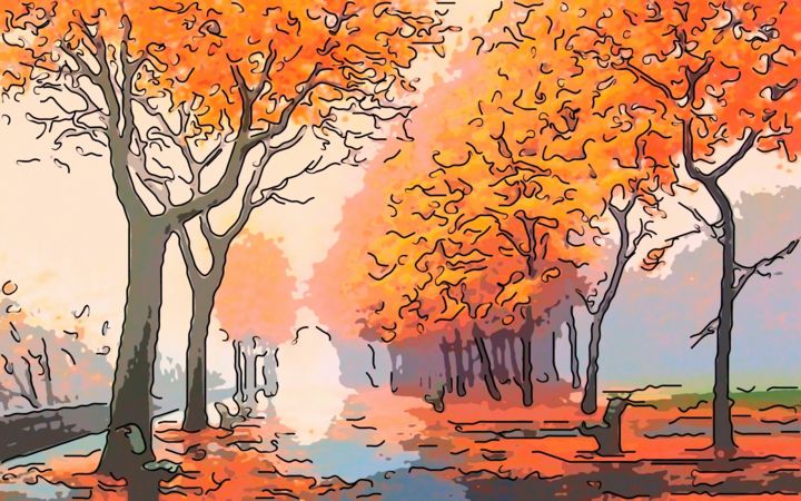 Arte digitale intitolato "Late Fall" da Jack Cash Jr, Opera d'arte originale