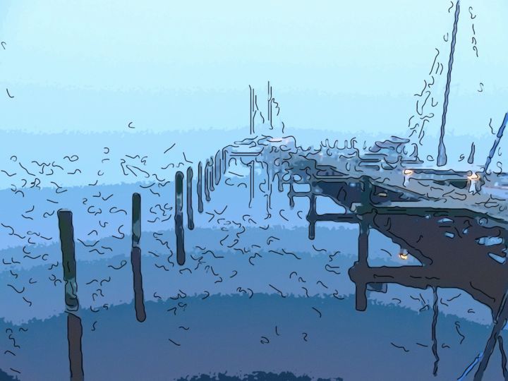 Digital Arts titled "The Docks Before Da…" by Jack Cash Jr, Original Artwork