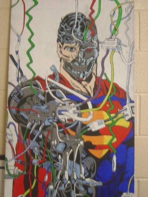 Painting titled "Superman" by Jake Kidney, Original Artwork