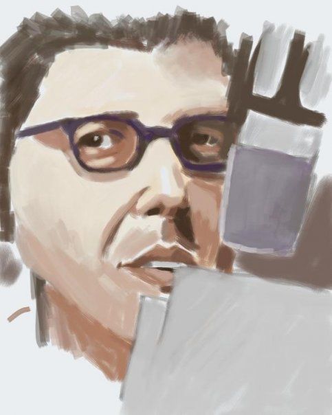 Pittura intitolato "Ira Glass Unfinished" da Jeff Kiess, Opera d'arte originale, Olio