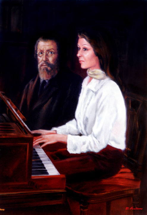 Painting titled "PIANO" by Dimitrios Gonalakis, Original Artwork, Oil