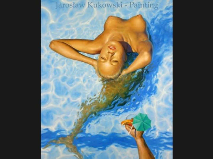 Painting titled "The Little Mermaid-…" by Jaroslaw Kukowski, Original Artwork