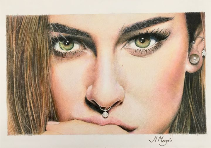 Drawing titled "Blanca" by Jl. Margrà, Original Artwork, Pastel