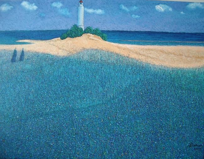 Peinture intitulée "le phare" par Jean-Louis Delmas, Œuvre d'art originale, Huile