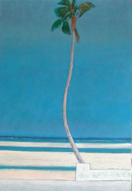 Malerei mit dem Titel "le palmier" von Jean-Louis Delmas, Original-Kunstwerk, Öl