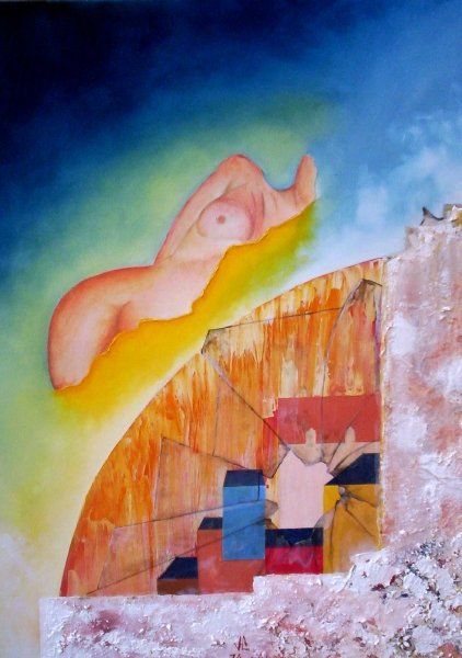 Peinture intitulée "L'aube" par Jlef, Œuvre d'art originale, Huile
